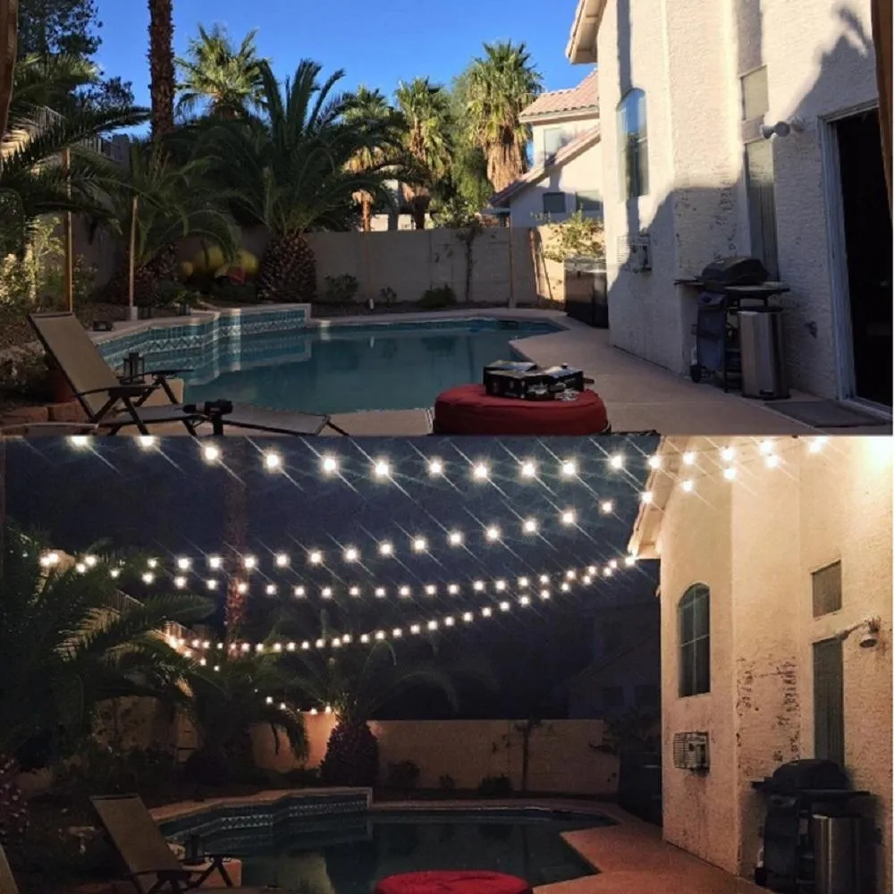 25Ft G40 Bulb Globe Patio String Lights With Clear Bulb Outdoor Patio Lights Christmas, Birthday, Wedding, Party, Decoration Beautiful Lights