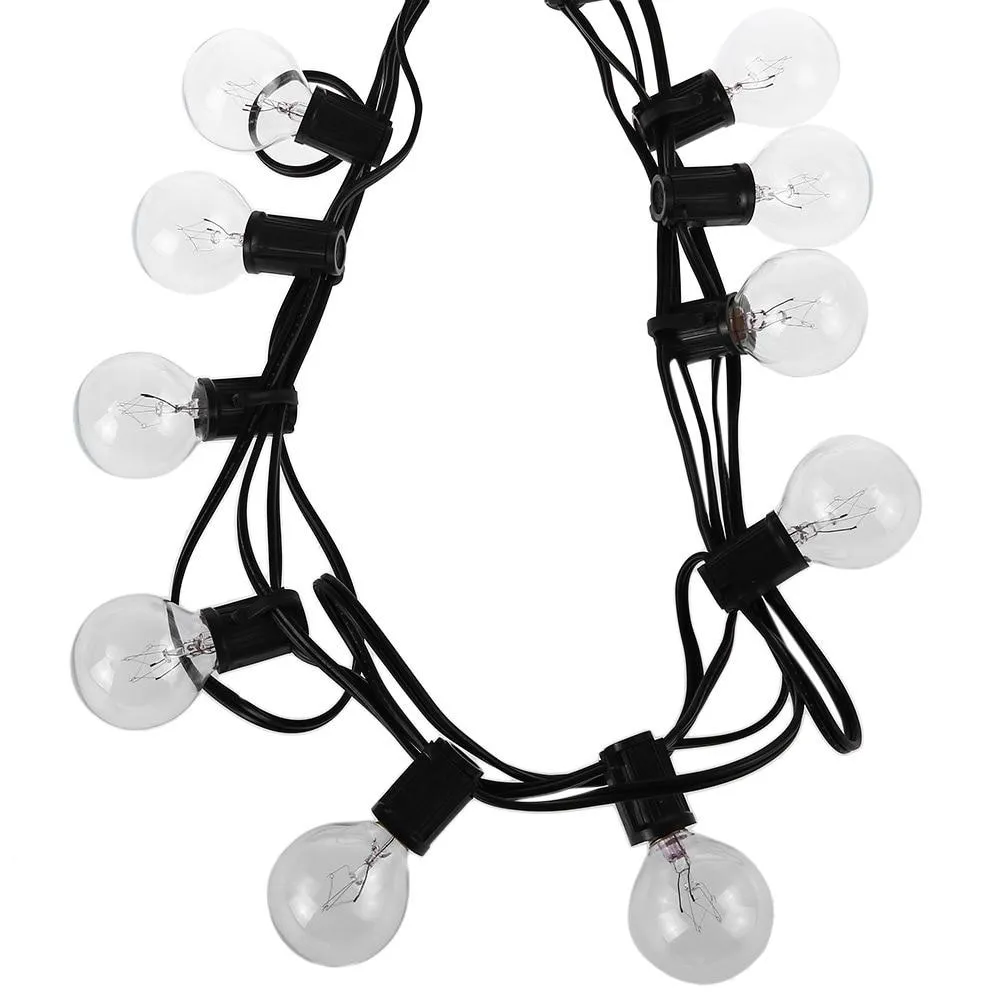 25Ft G40 Bulb Globe Patio String Lights With Clear Bulb Outdoor Patio Lights Christmas, Birthday, Wedding, Party, Decoration Beautiful Lights