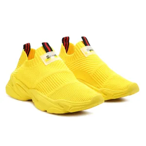 Active Knitted Running Shoes in Yellow