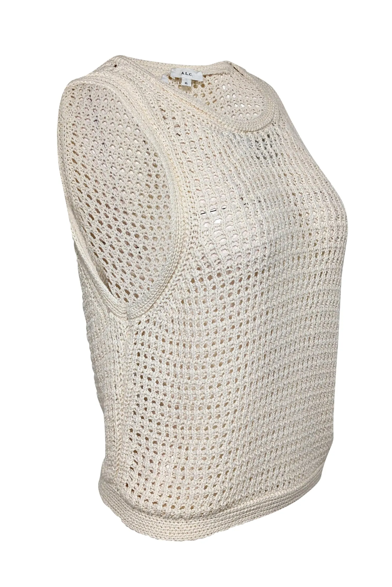A.L.C. - Cream Open Knit Tank Top Sz XL