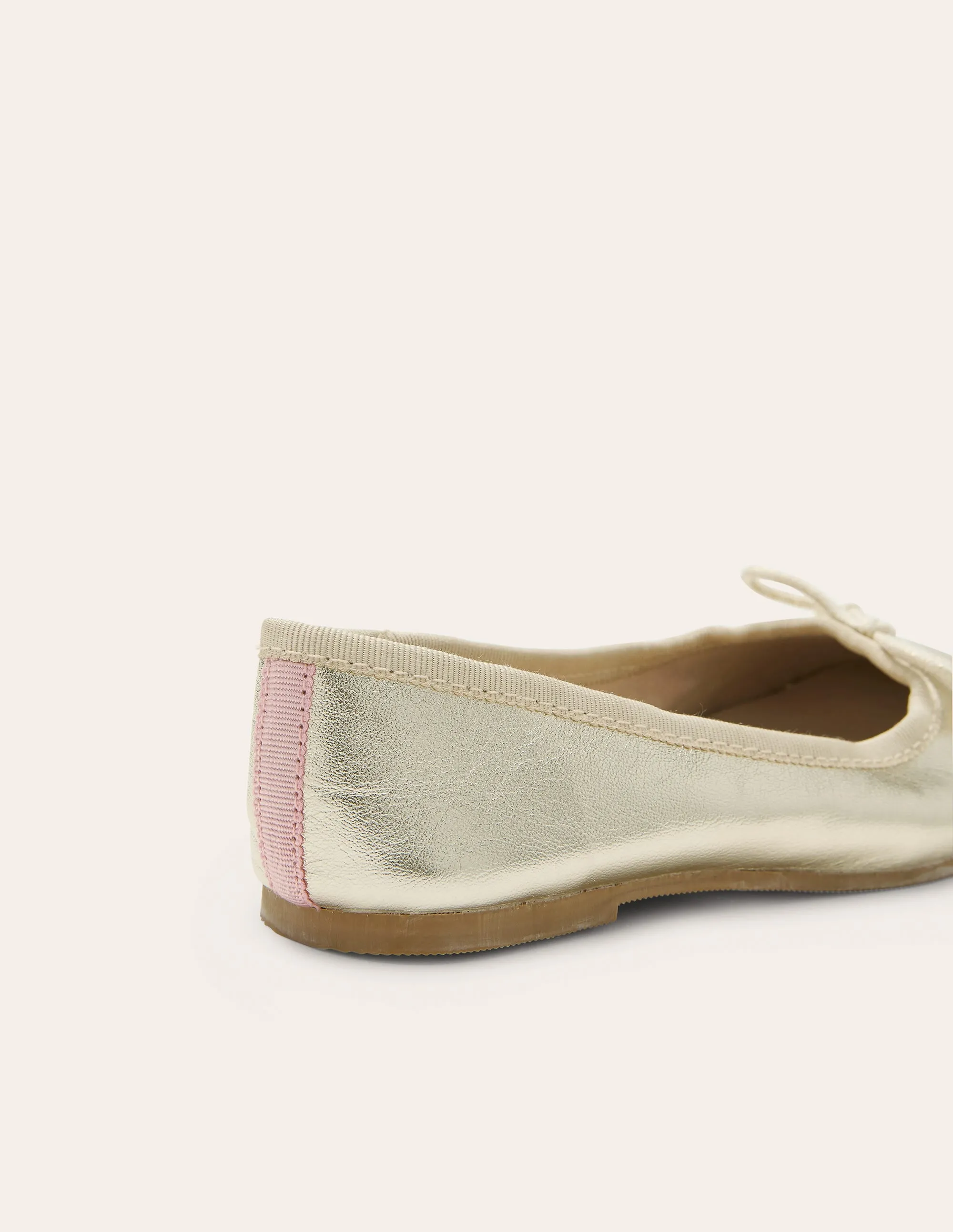 Ballet Flats-Gold Sparkle Leather
