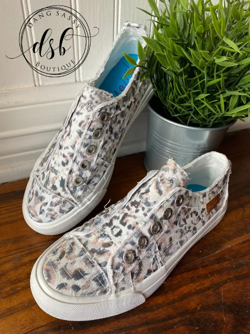 Blowfish Malibu Play Off White Rainforest Leopard Slip On Comfort Sneakers Shoe