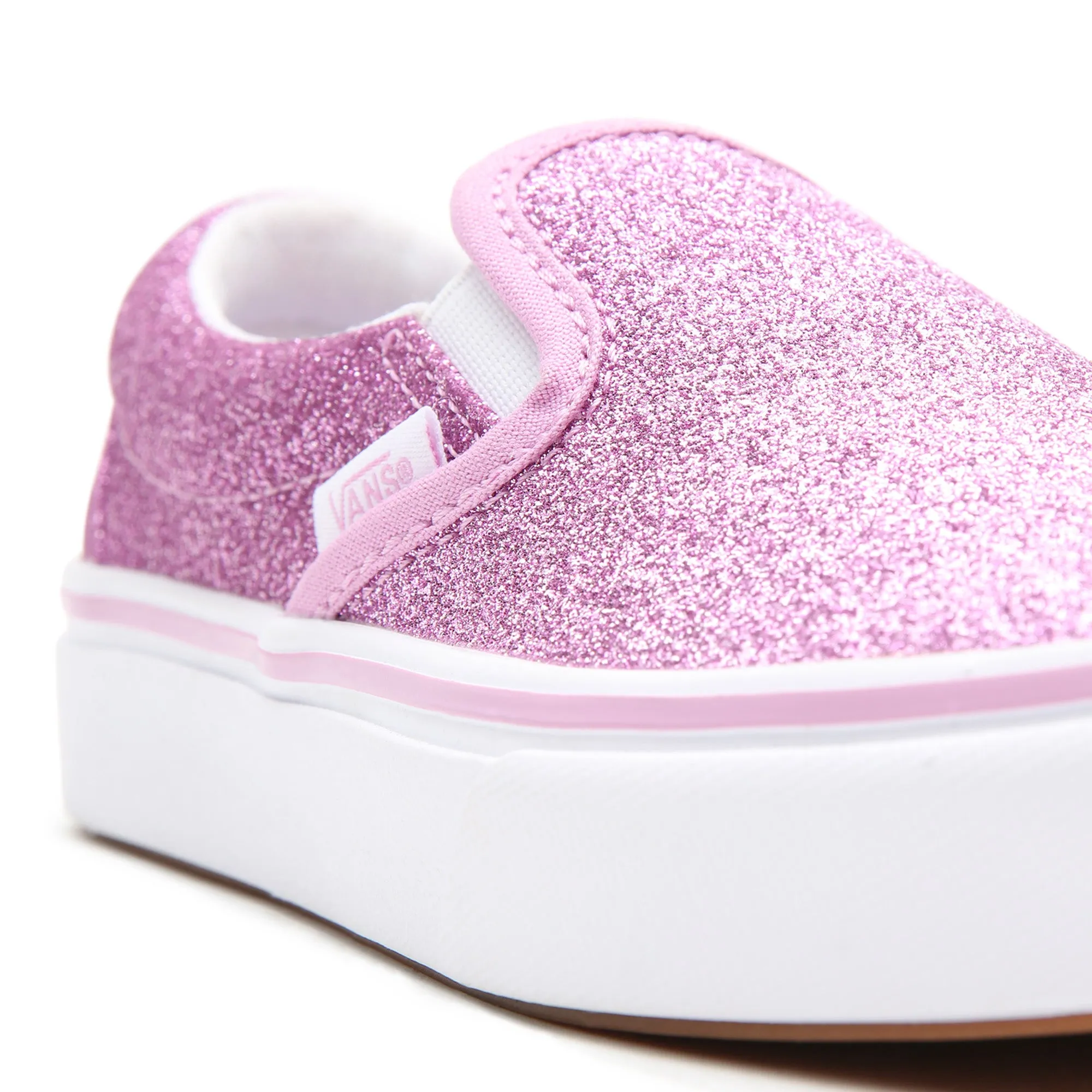 Comfy Cush Slip-On V - Glitter Orchid/True White