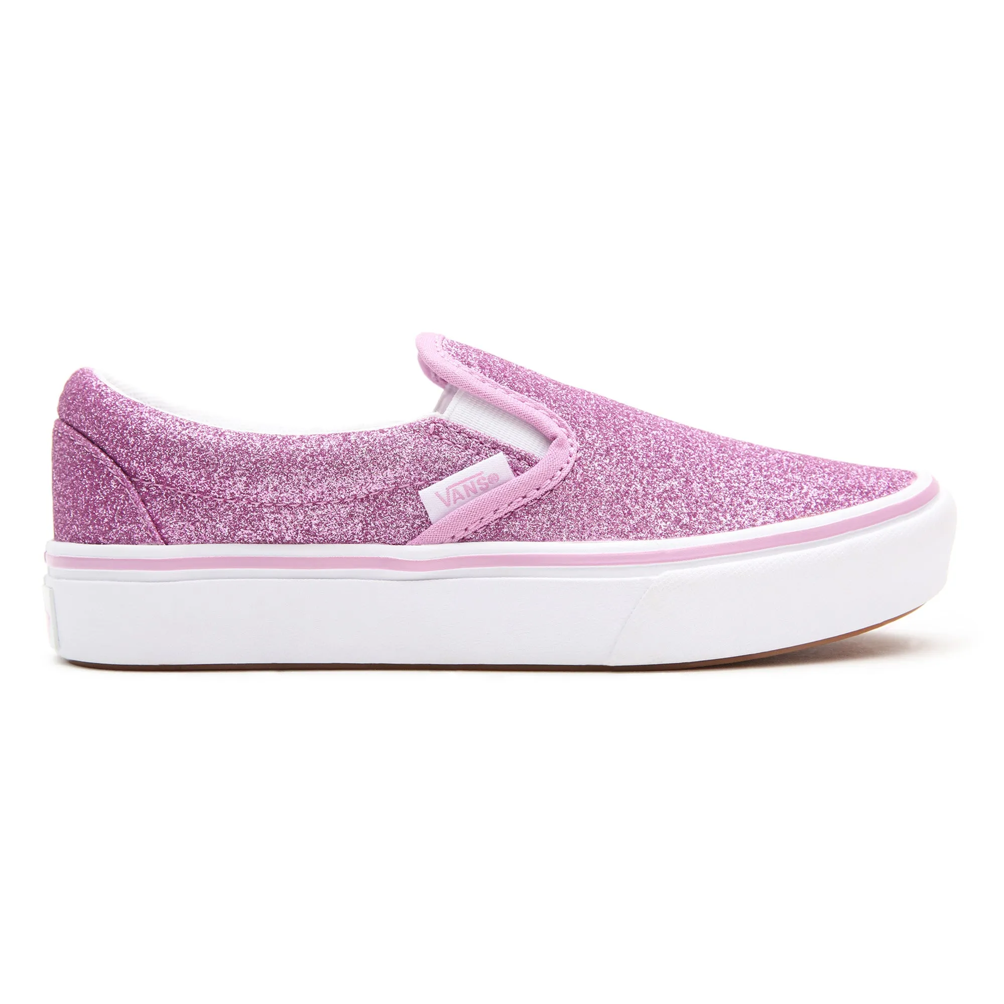 Comfy Cush Slip-On V - Glitter Orchid/True White