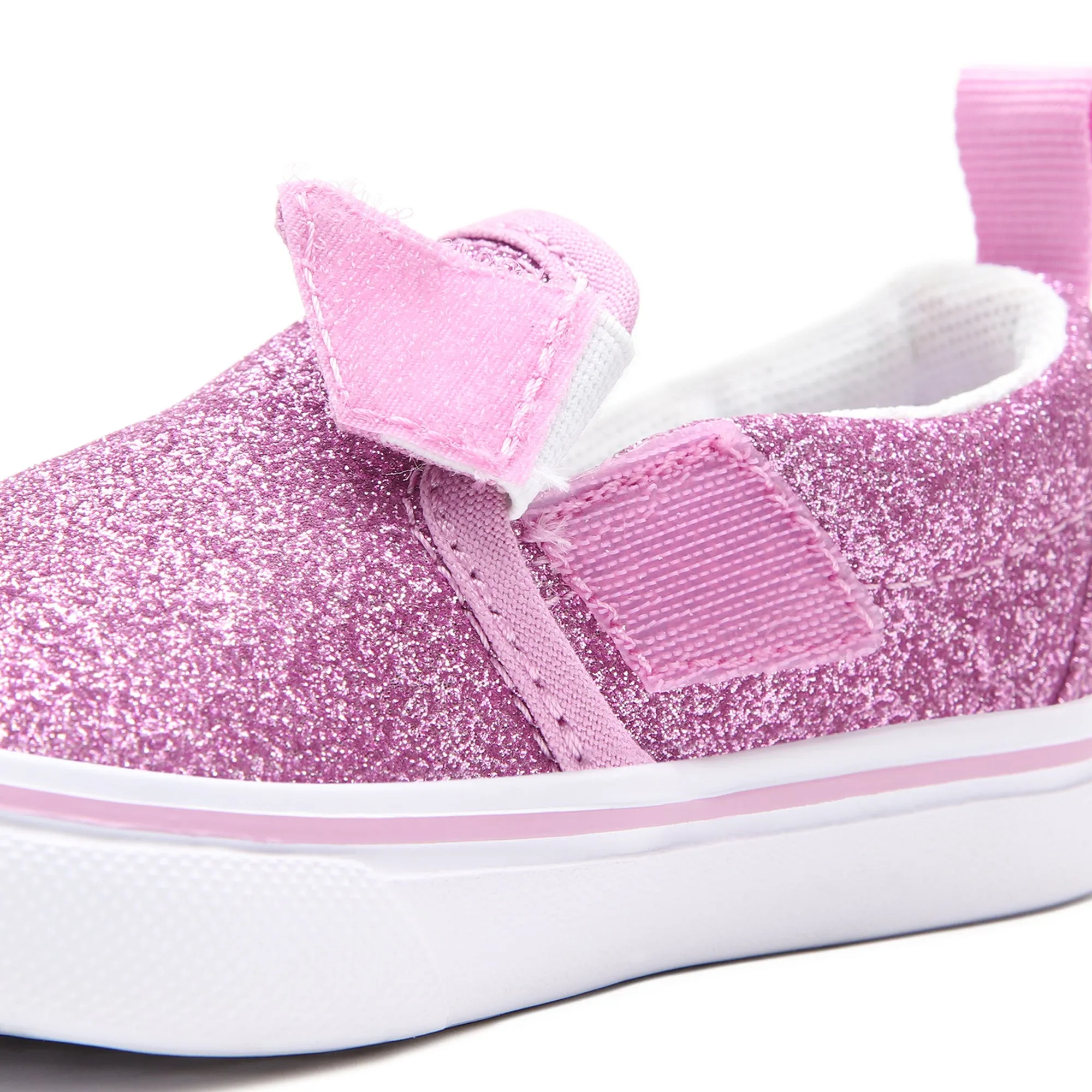 Comfy Cush Slip-On V - Glitter Orchid/True White