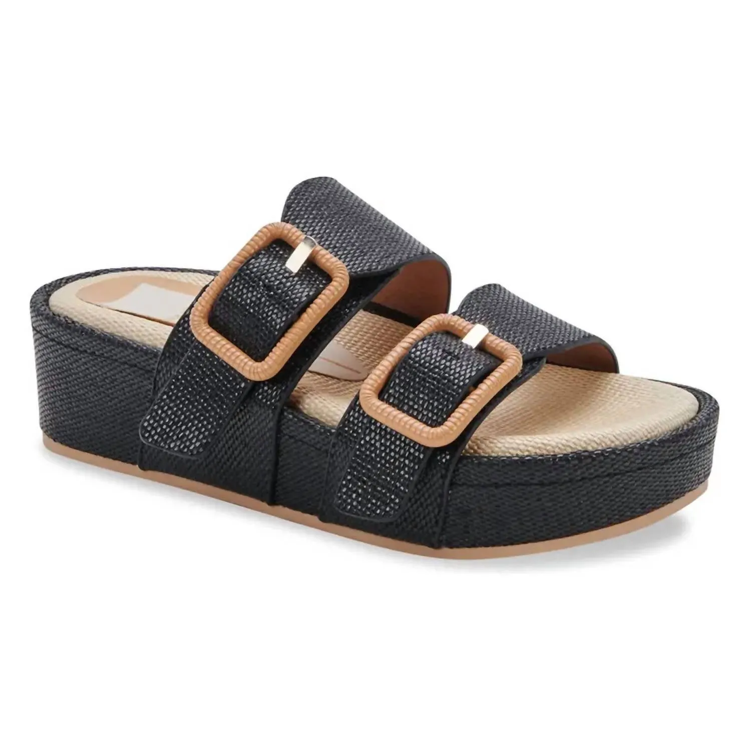 Coryn Platform in Black Raffia