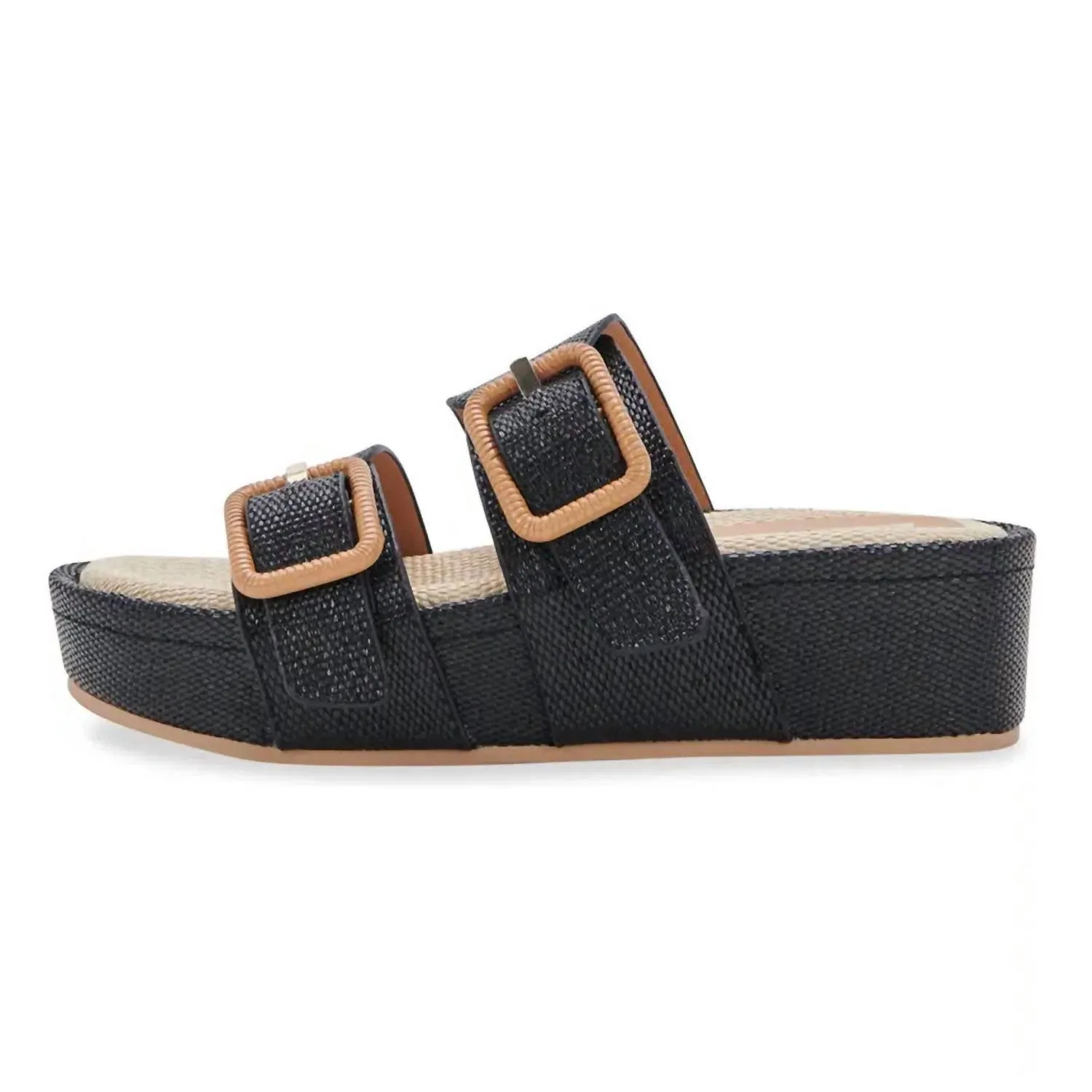 Coryn Platform in Black Raffia