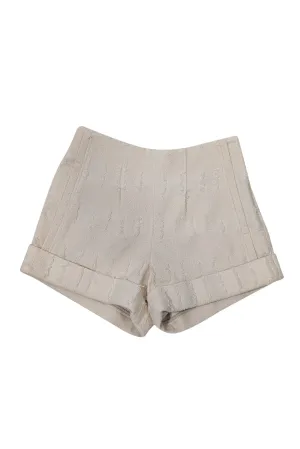 Cult Gaia - Cream Eyelash Jacquard Textured Shorts Sz 0