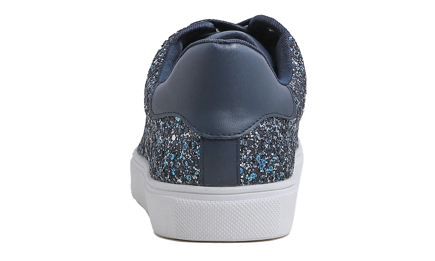 Feversole Women's Macaroon Glitter Night Blue Memory Foam Cushion Insock Ballet Flat