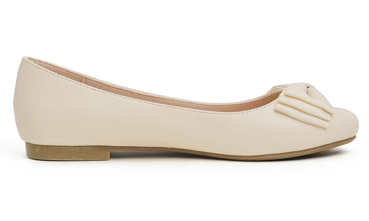 Feversole Women's Round Toe Cute Bow Trim Ballet Flats
