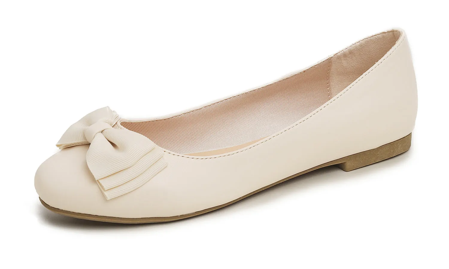 Feversole Women's Round Toe Cute Bow Trim Ballet Flats