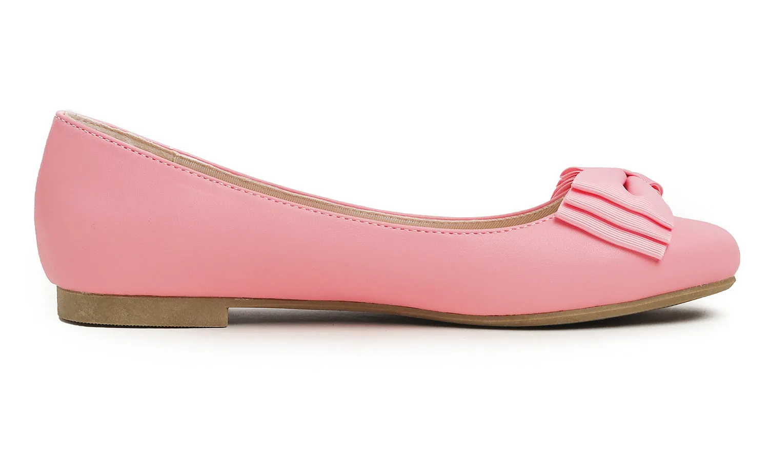 Feversole Women's Round Toe Cute Bow Trim Ballet Flats