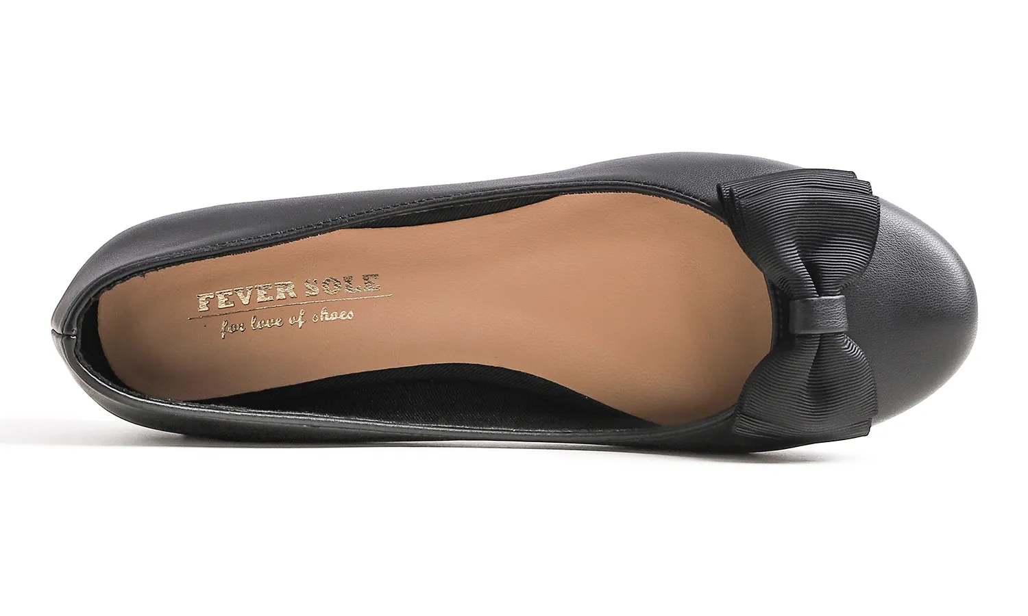 Feversole Women's Round Toe Cute Bow Trim Ballet Flats