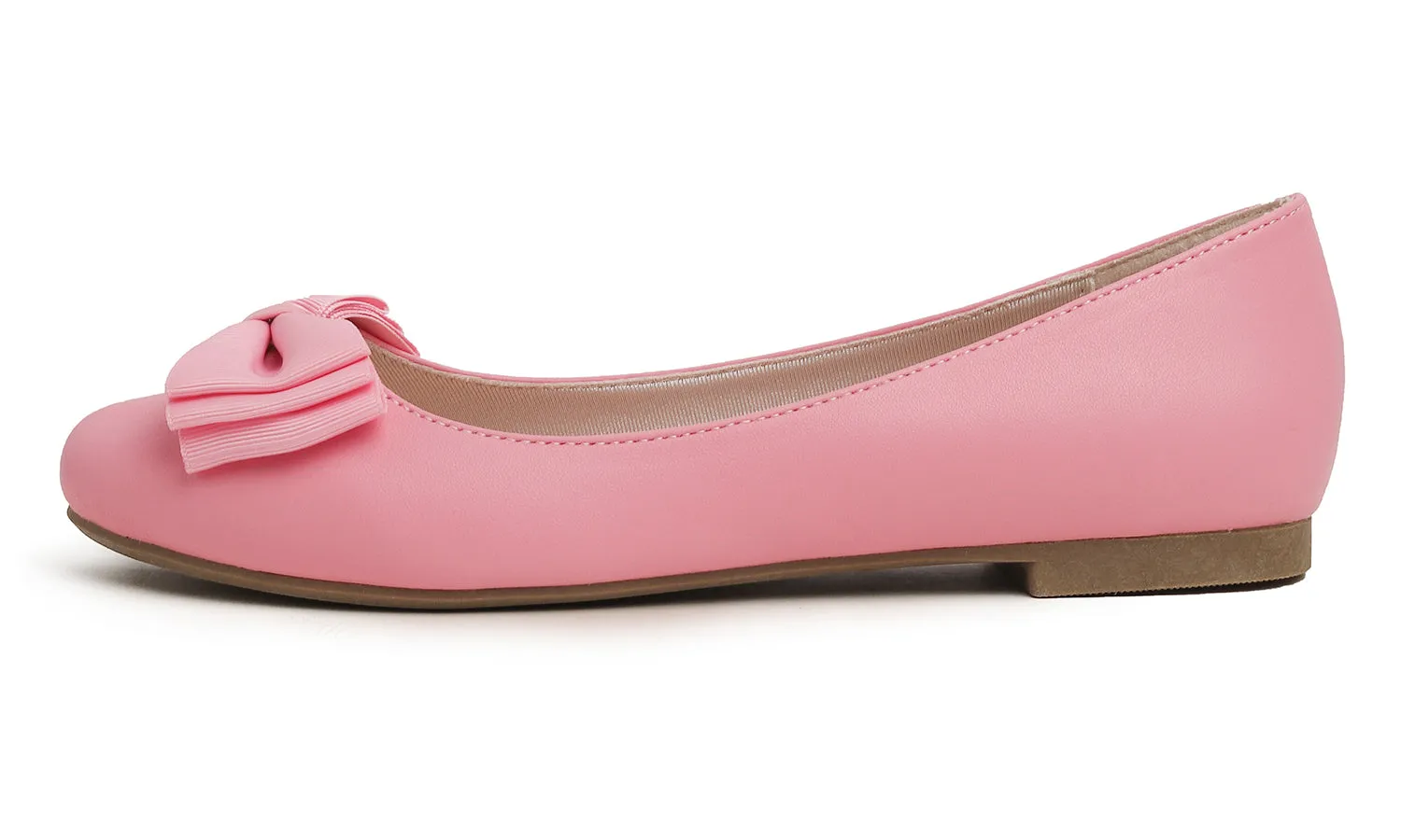 Feversole Women's Round Toe Cute Bow Trim Ballet Flats