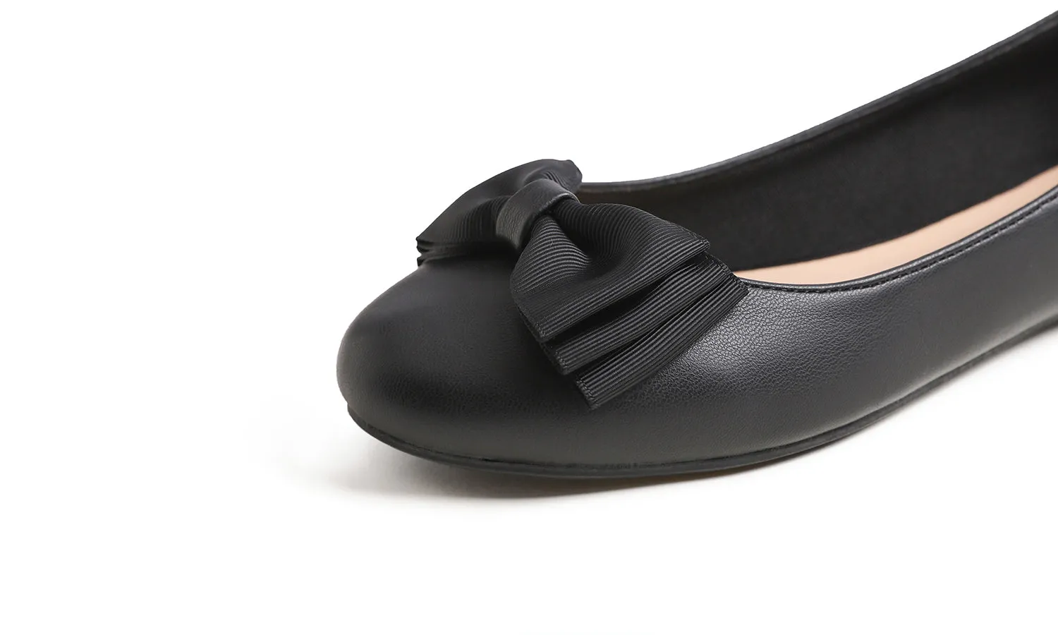 Feversole Women's Round Toe Cute Bow Trim Ballet Flats