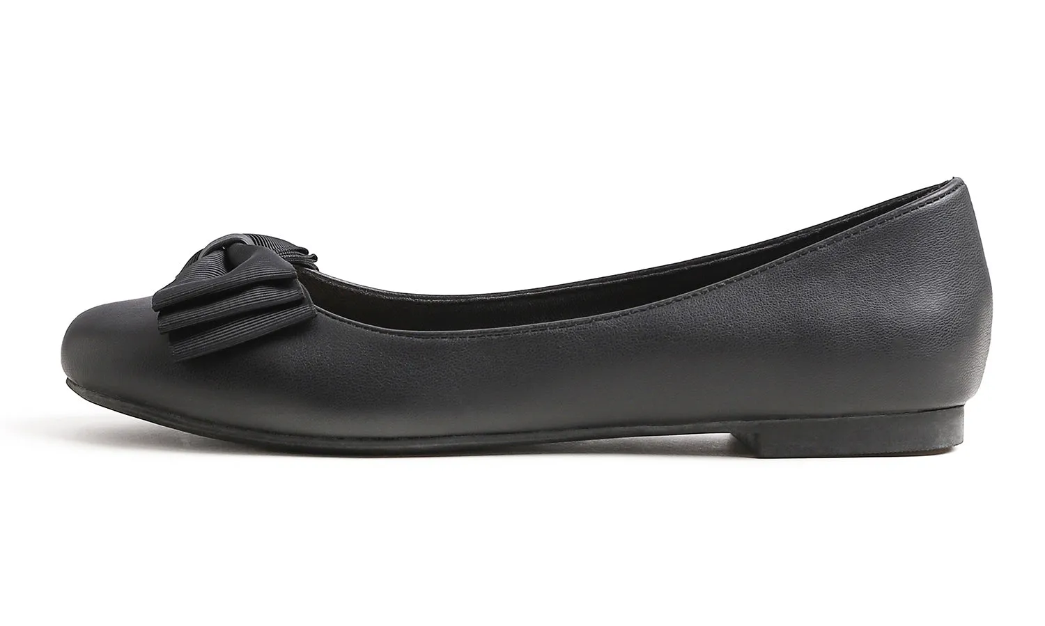 Feversole Women's Round Toe Cute Bow Trim Ballet Flats