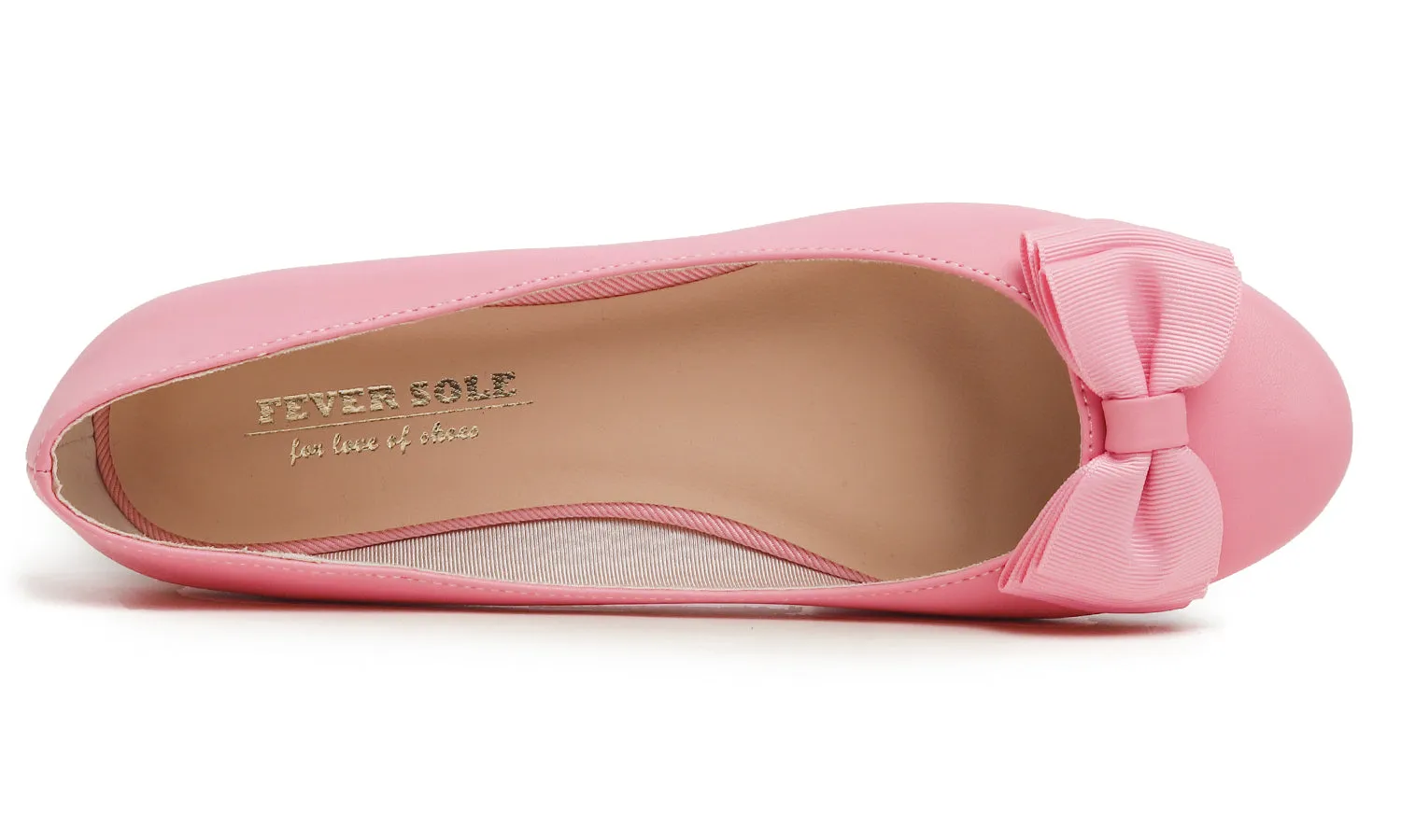 Feversole Women's Round Toe Cute Bow Trim Ballet Flats