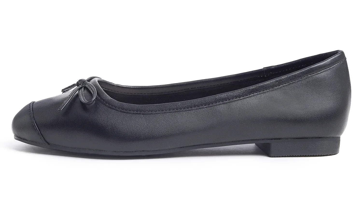 Feversole Women's Square Toe Fashion Bow Tie Dress Slip On Ballet Flats Vegan Leather