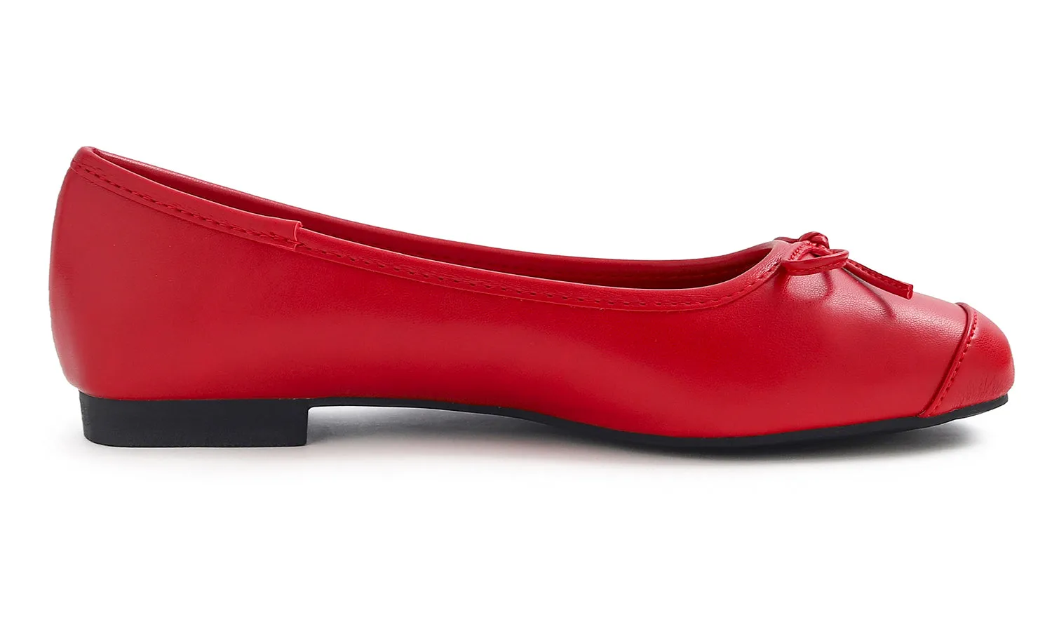 Feversole Women's Square Toe Fashion Bow Tie Dress Slip On Ballet Flats Vegan Leather