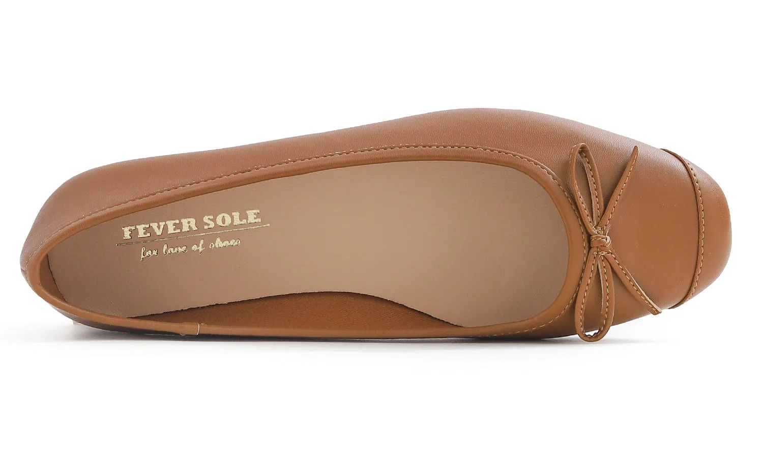Feversole Women's Square Toe Fashion Bow Tie Dress Slip On Ballet Flats Vegan Leather
