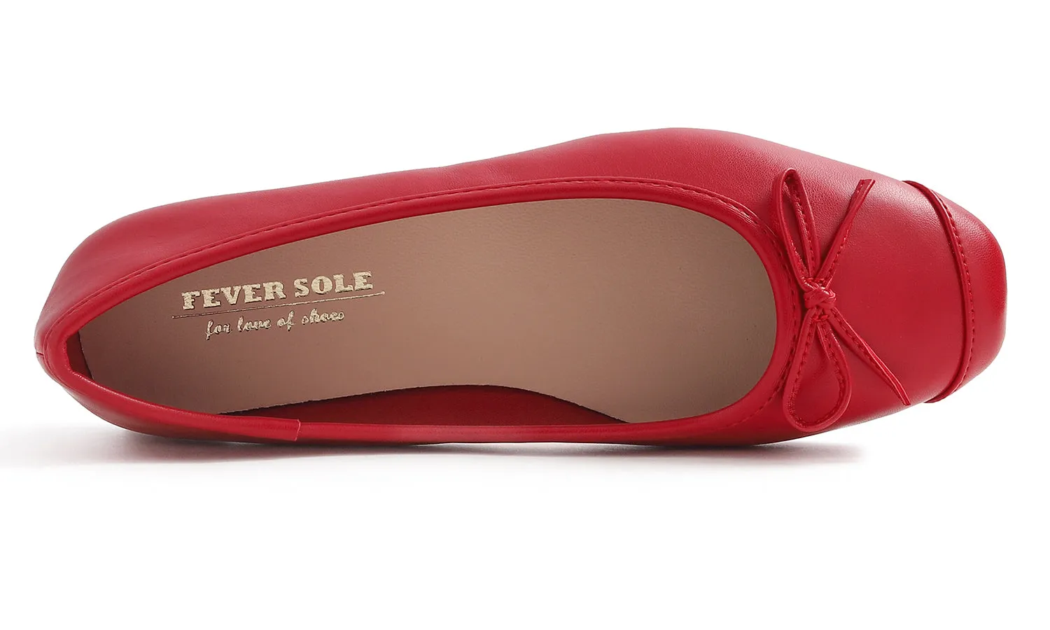Feversole Women's Square Toe Fashion Bow Tie Dress Slip On Ballet Flats Vegan Leather