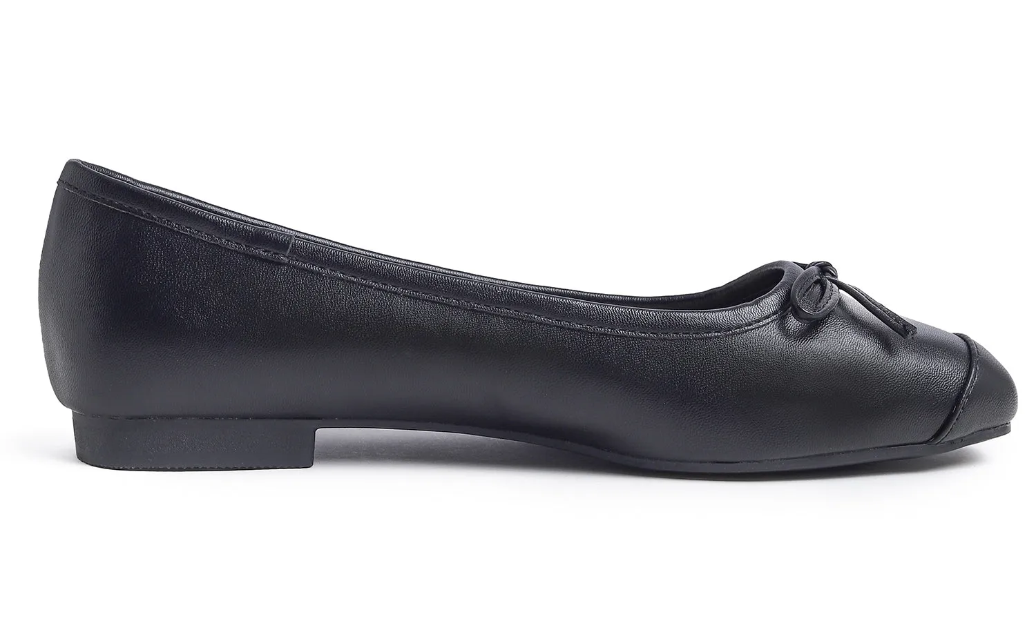 Feversole Women's Square Toe Fashion Bow Tie Dress Slip On Ballet Flats Vegan Leather