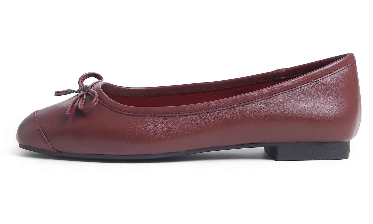 Feversole Women's Square Toe Fashion Bow Tie Dress Slip On Ballet Flats Vegan Leather