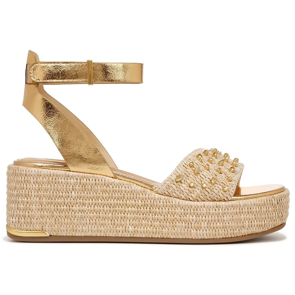 Franco Sarto Women's Terry Cork Platform Sandals Natural Raffia