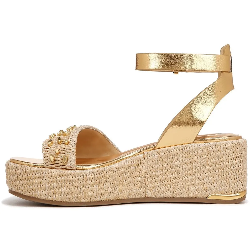 Franco Sarto Women's Terry Cork Platform Sandals Natural Raffia