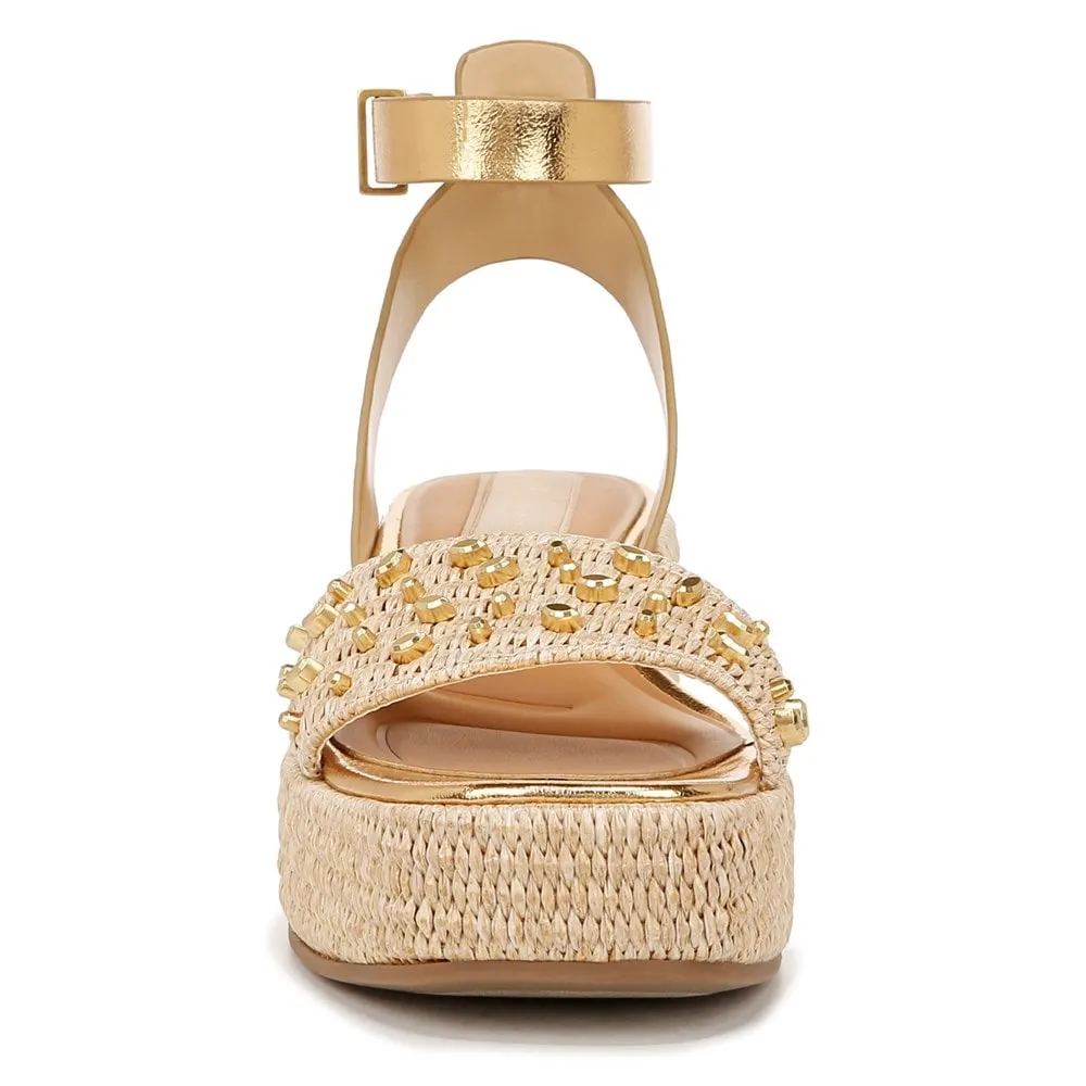 Franco Sarto Women's Terry Cork Platform Sandals Natural Raffia