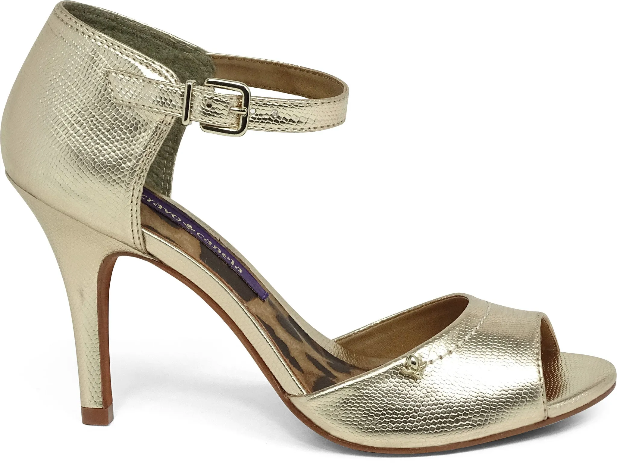 Metallic Ankle Strap Sandal - Cravo e Canela