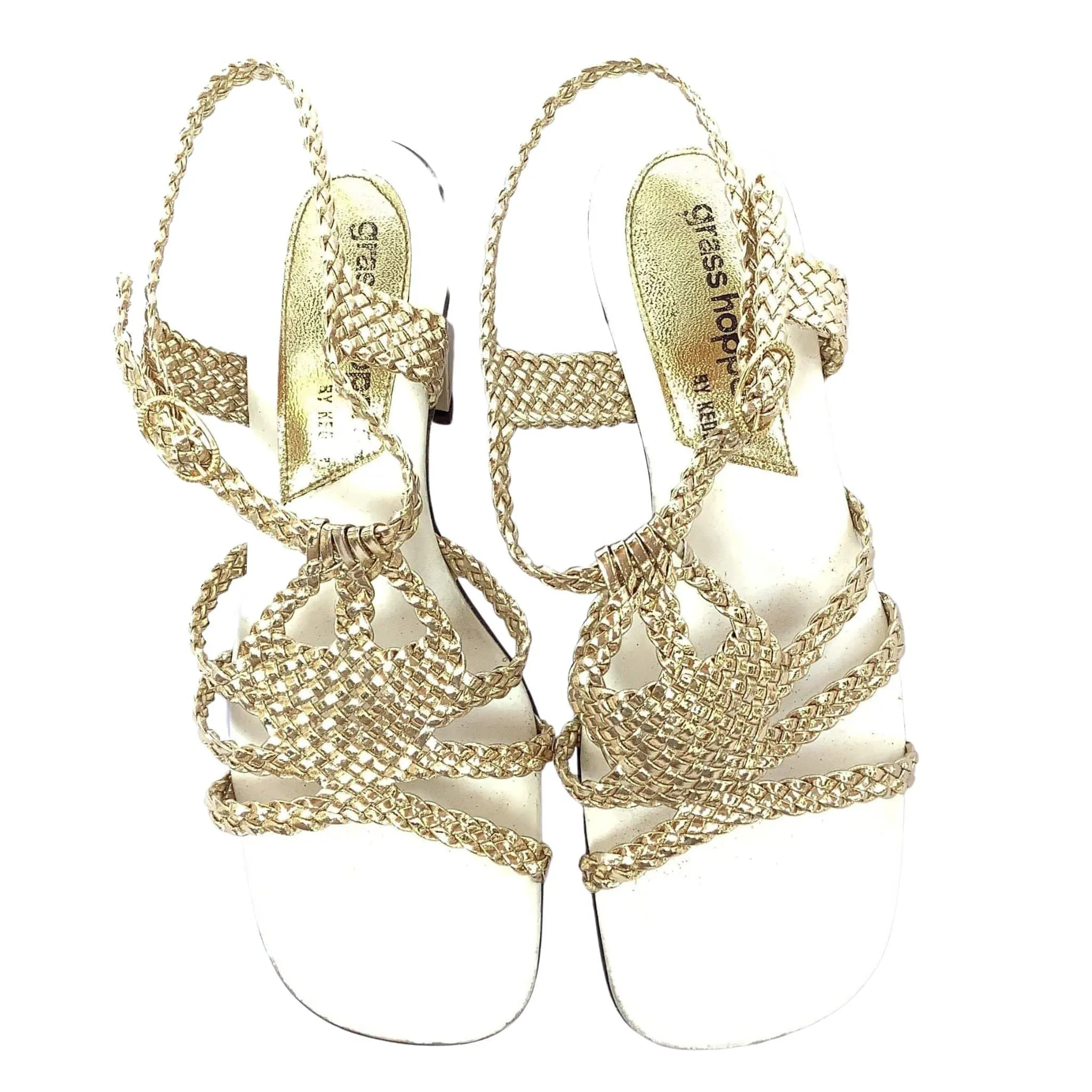 Metallic Gold Woven Heels