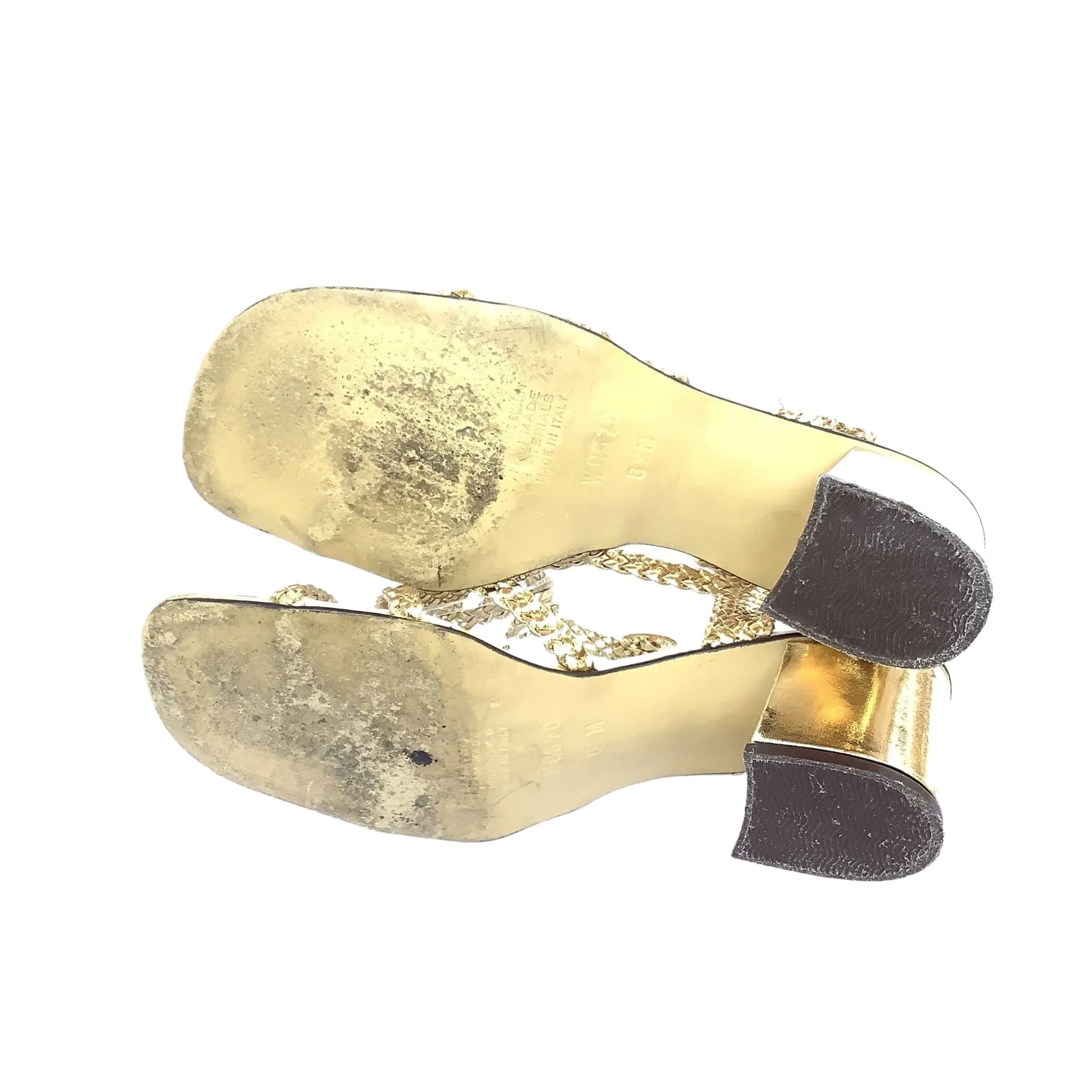 Metallic Gold Woven Heels