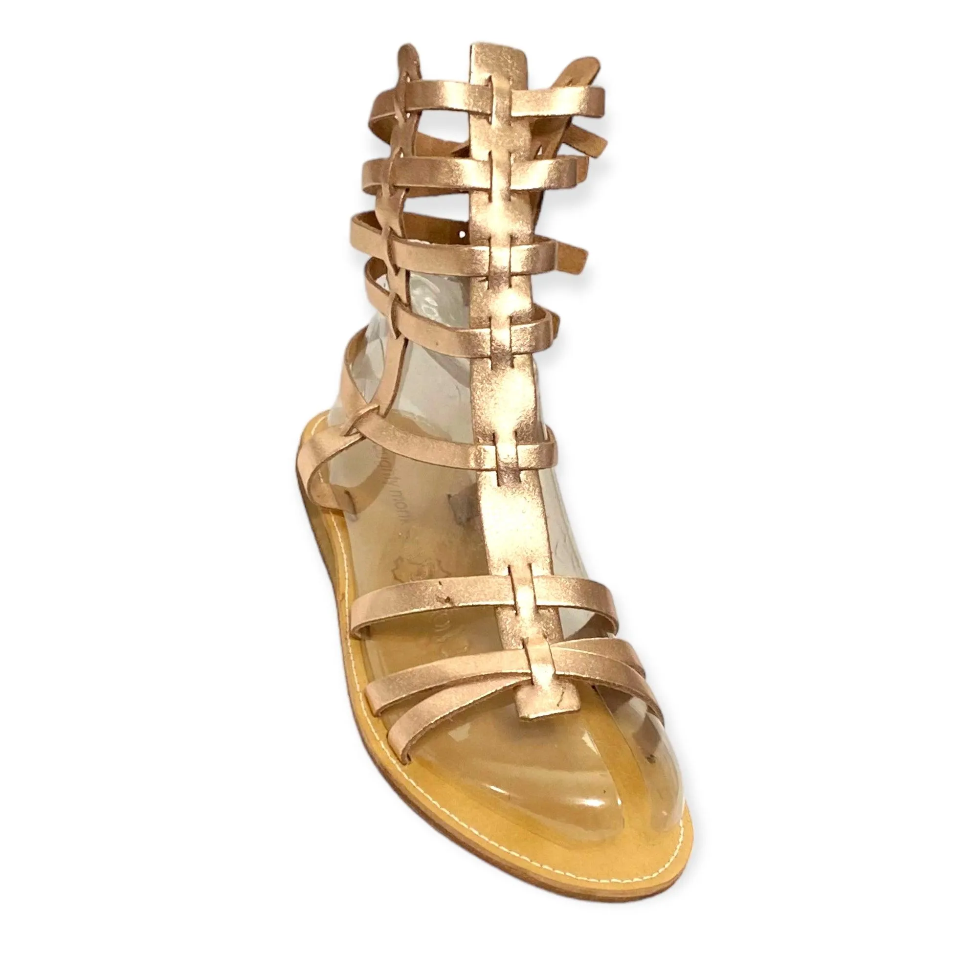 Metallic Leather Tall Gladiator Sandals