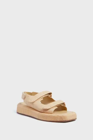 Natural Straw Blaise Two Band Platform Sandal