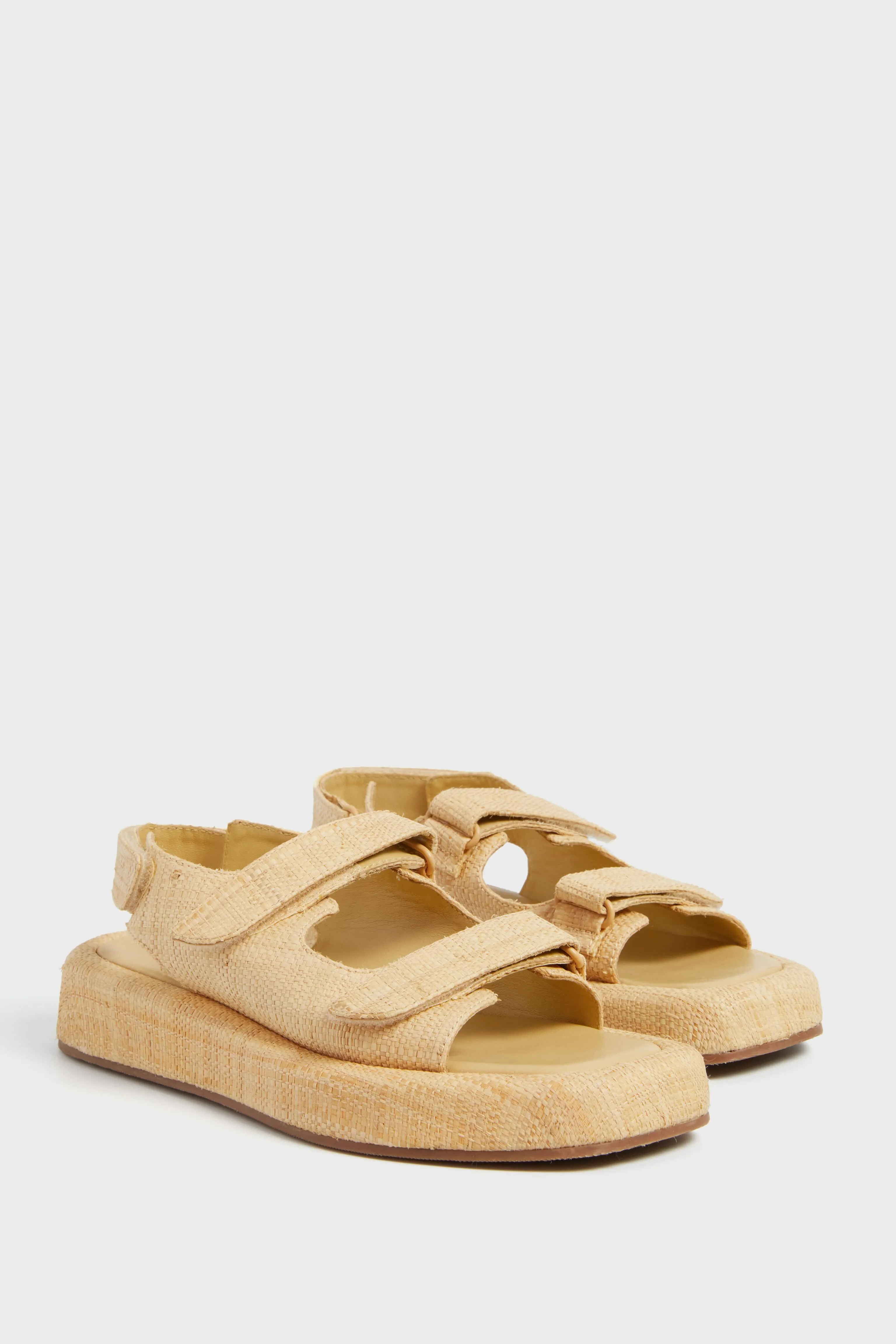 Natural Straw Blaise Two Band Platform Sandal