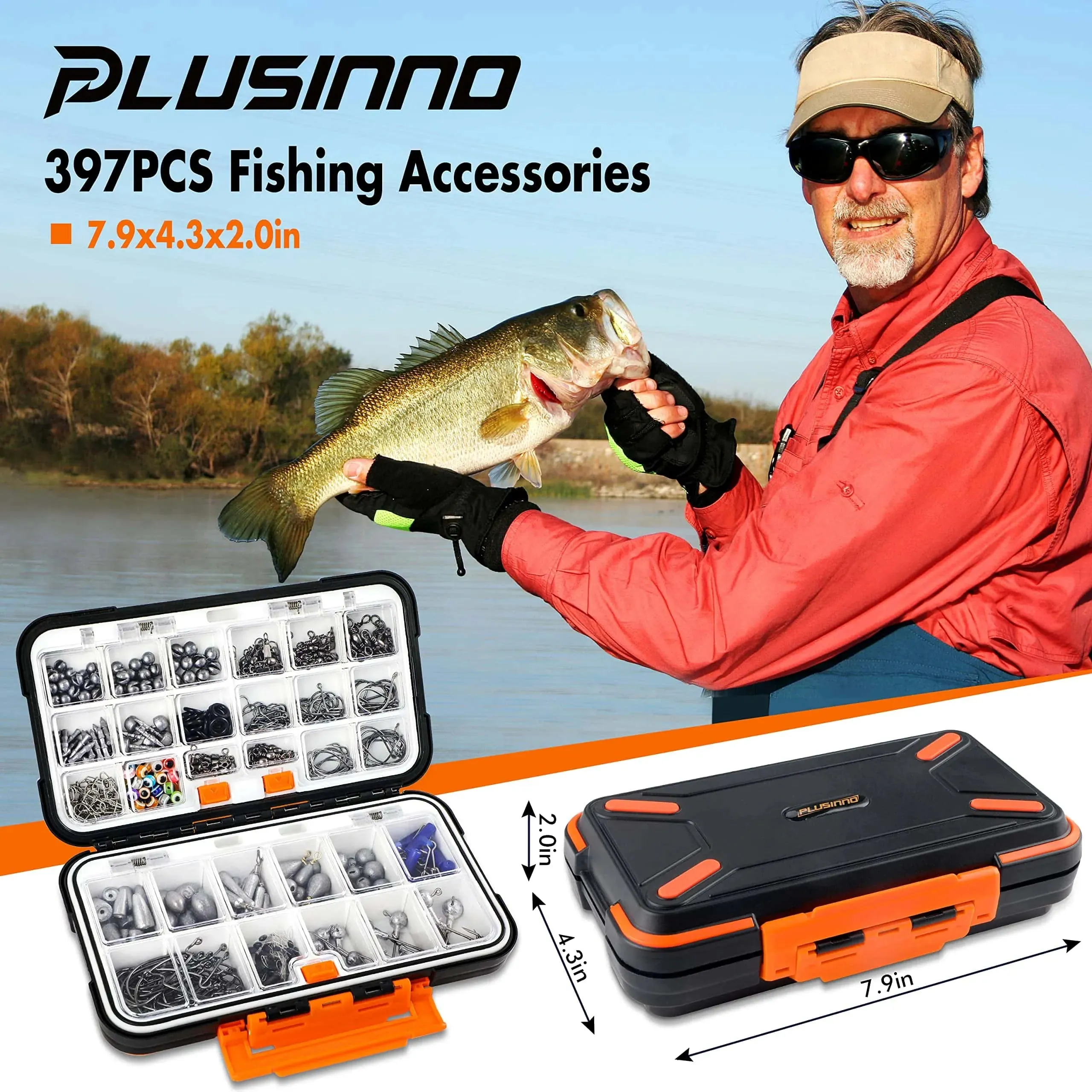PLUSINNO 397pcs Fishing Accessories Kit