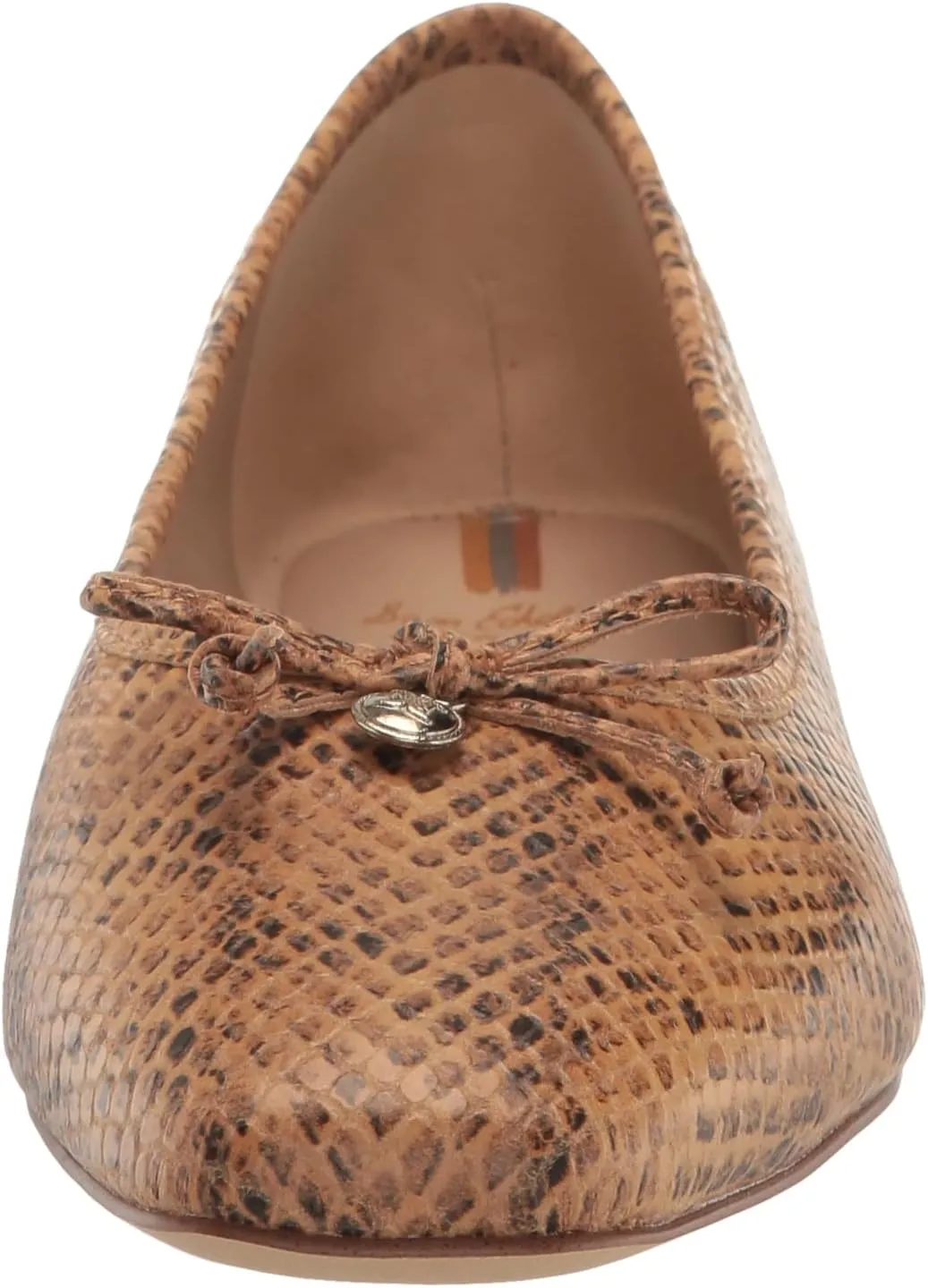 Sam Edelman Meadow Wheat Leather Slip On Bow Detailed Squared Toe Ballet Flats