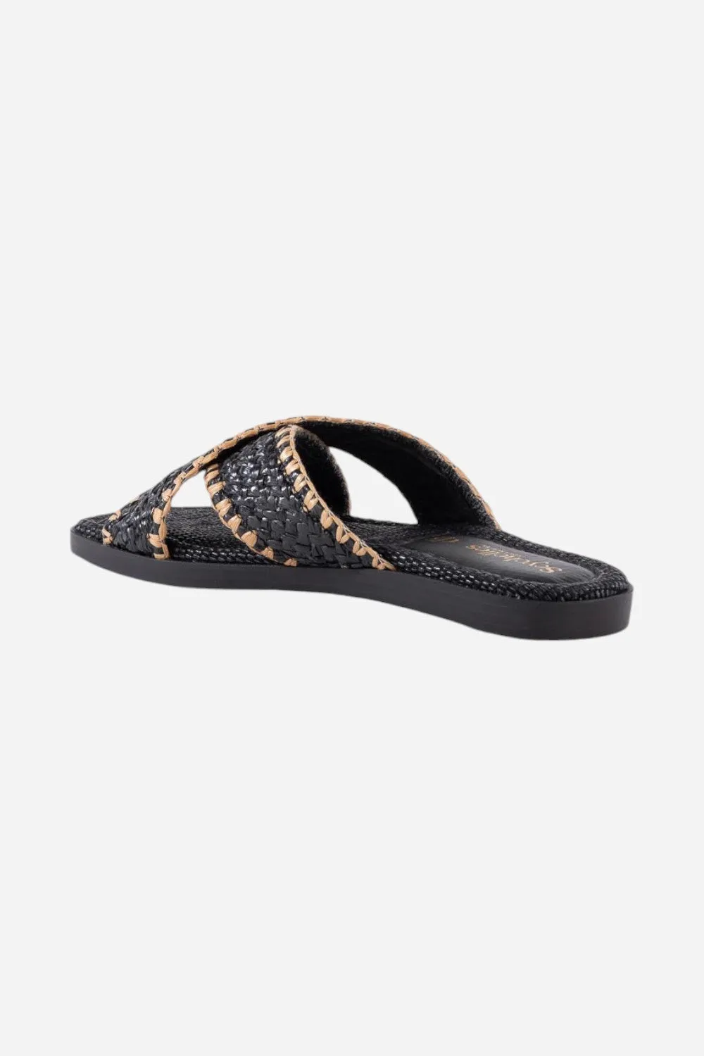 Seychelles Pomelo Raffia Sandal in Black