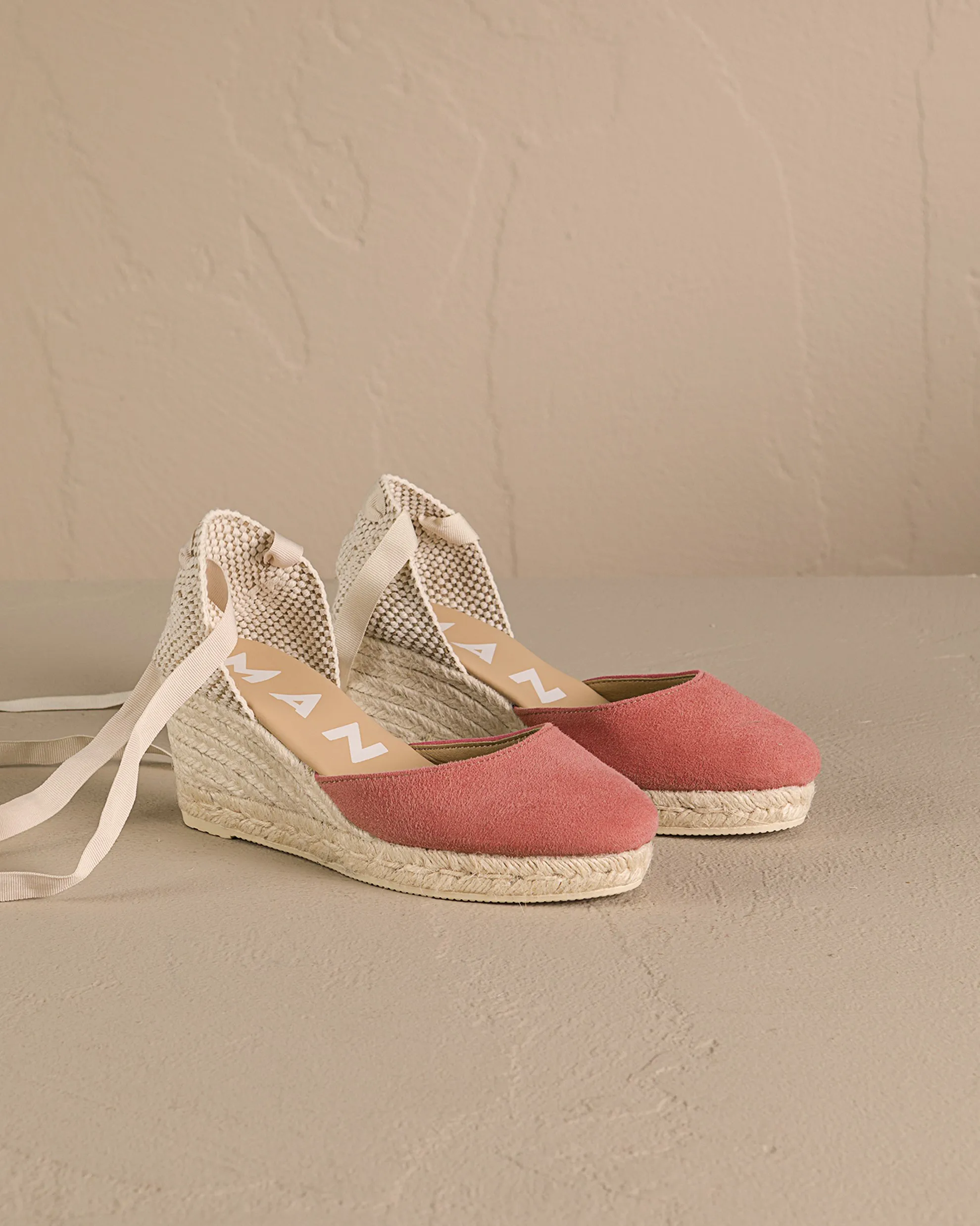 Soft Suede Low Wedge Espadrilles - W15WL - Hamptons Terracotta