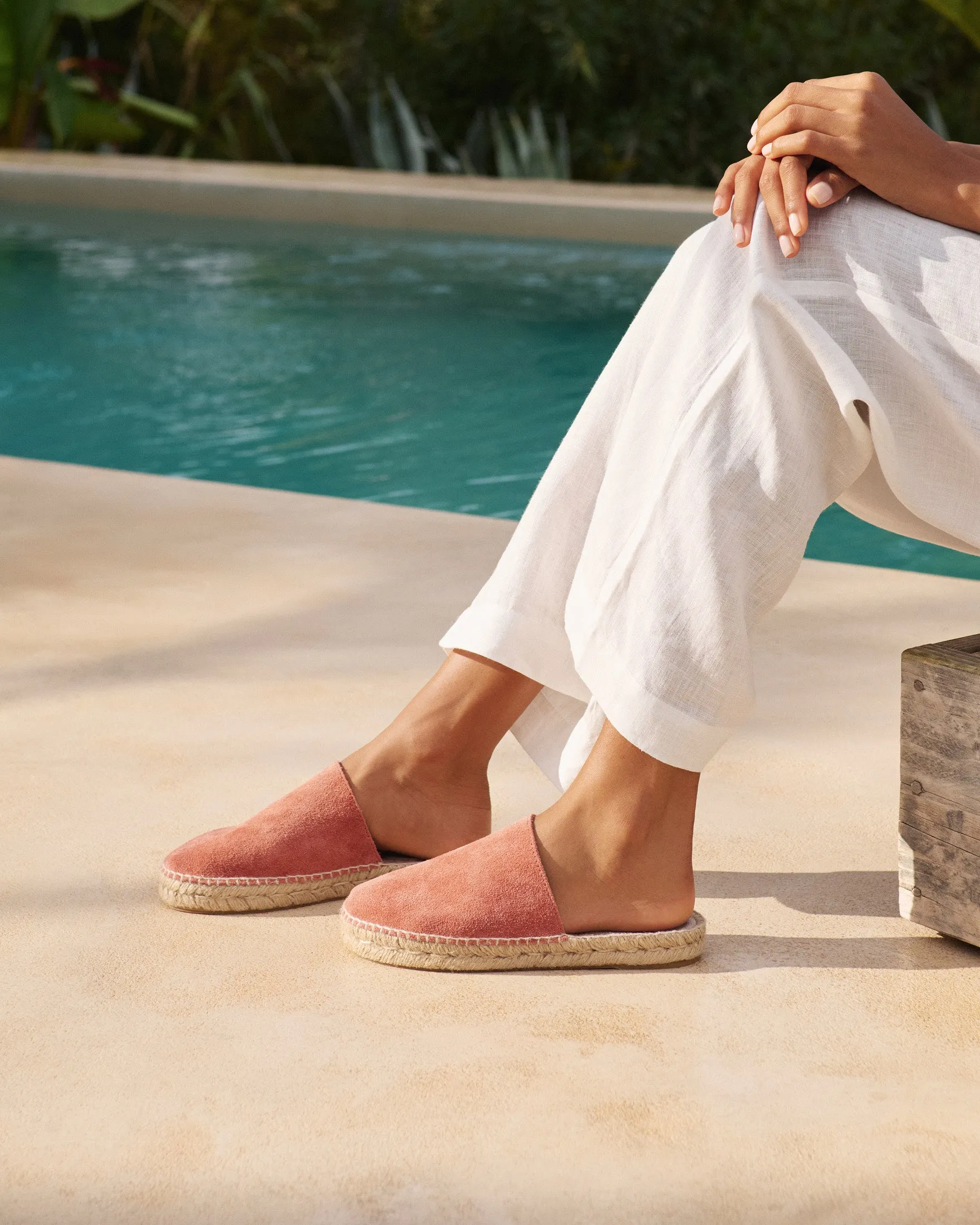 Suede Chunky Mules - R70MH - Hamptons Terracotta