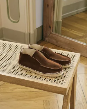 Suede Traveler Ankle Boot Espadrilles - R57LH - Hamptons Cocoa