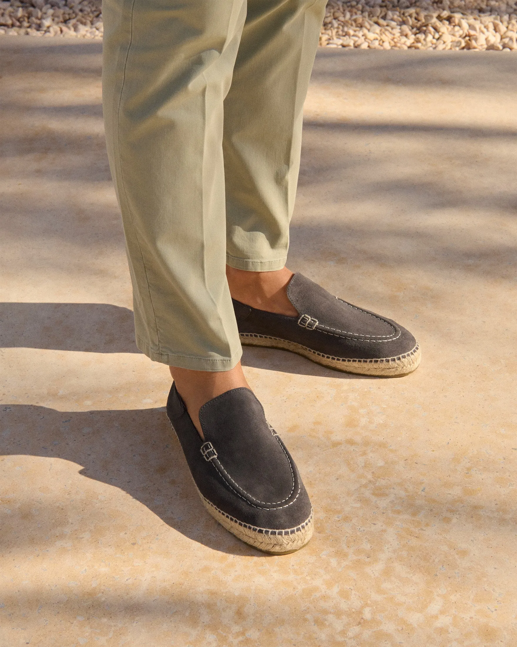 Suede Traveler Loafers Espadrilles - W10LT - Hamptons Carbon Grey