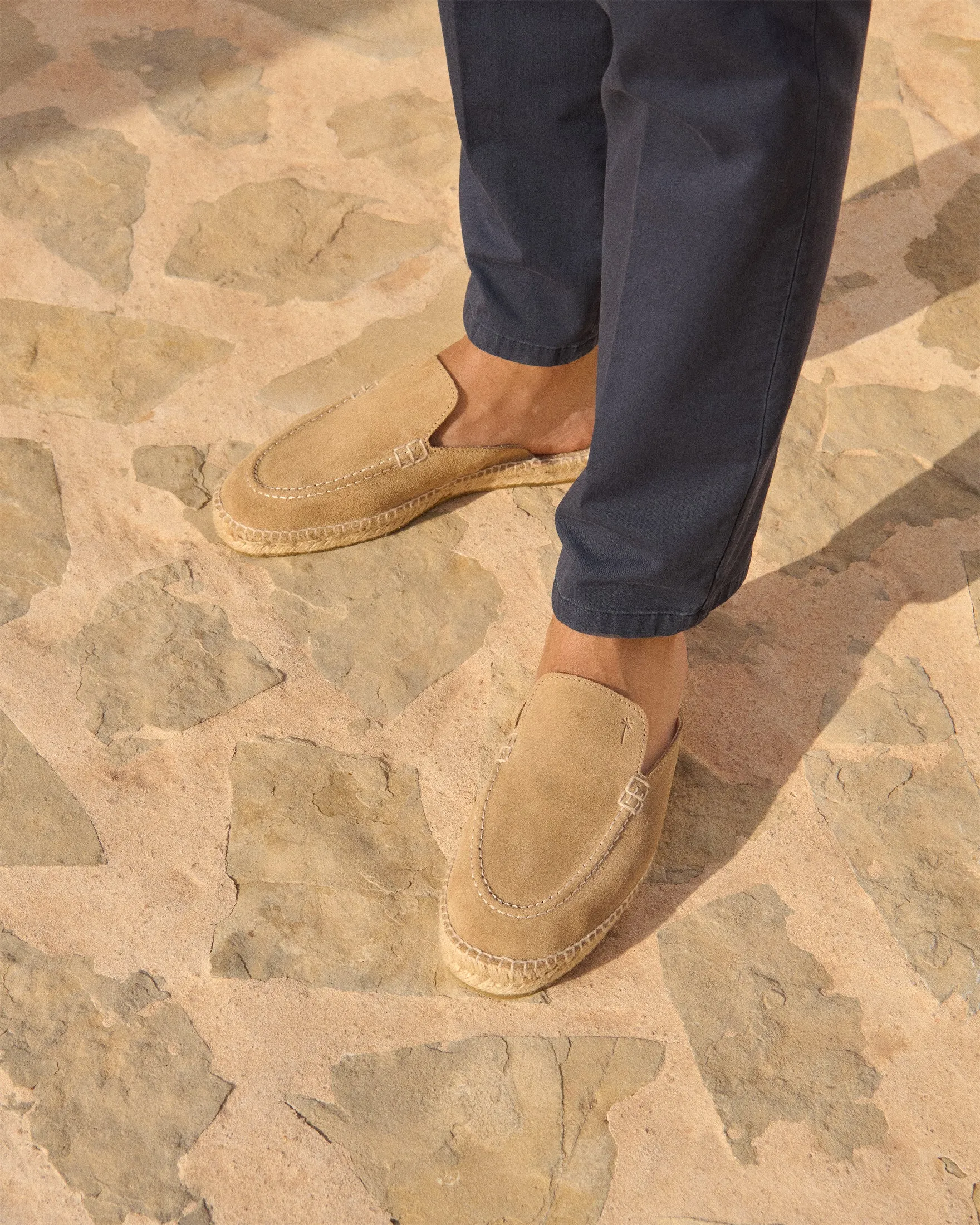 Suede Traveler Loafers Mules - M28MT - Hamptons Washed Beige