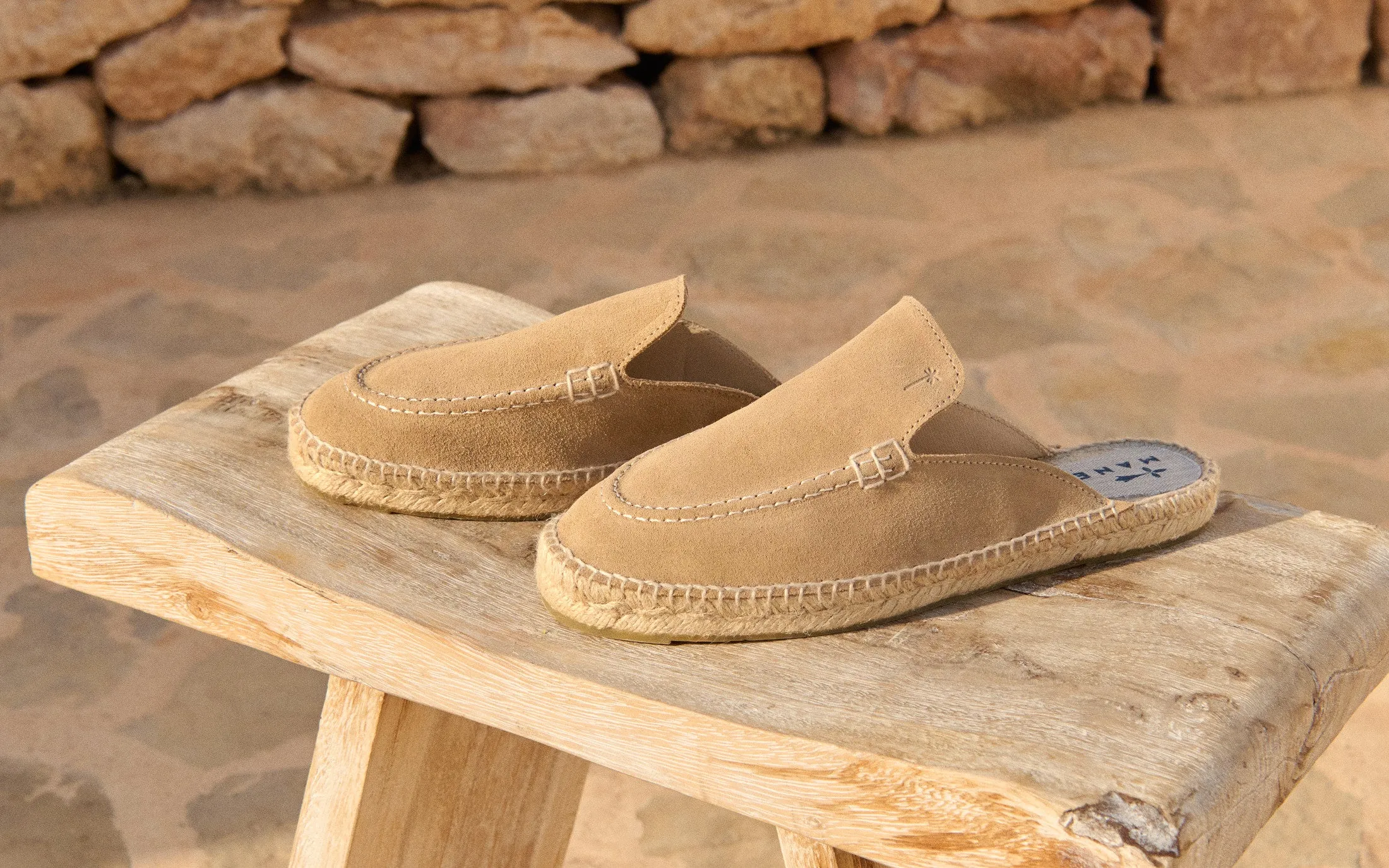 Suede Traveler Loafers Mules - M28MT - Hamptons Washed Beige