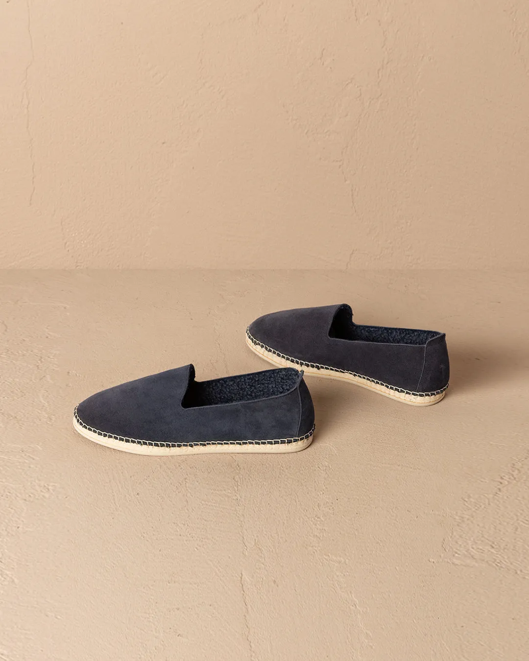 Suede With Faux Fur Flat Espadrilles - K15CF - Cortina Patriot Blue