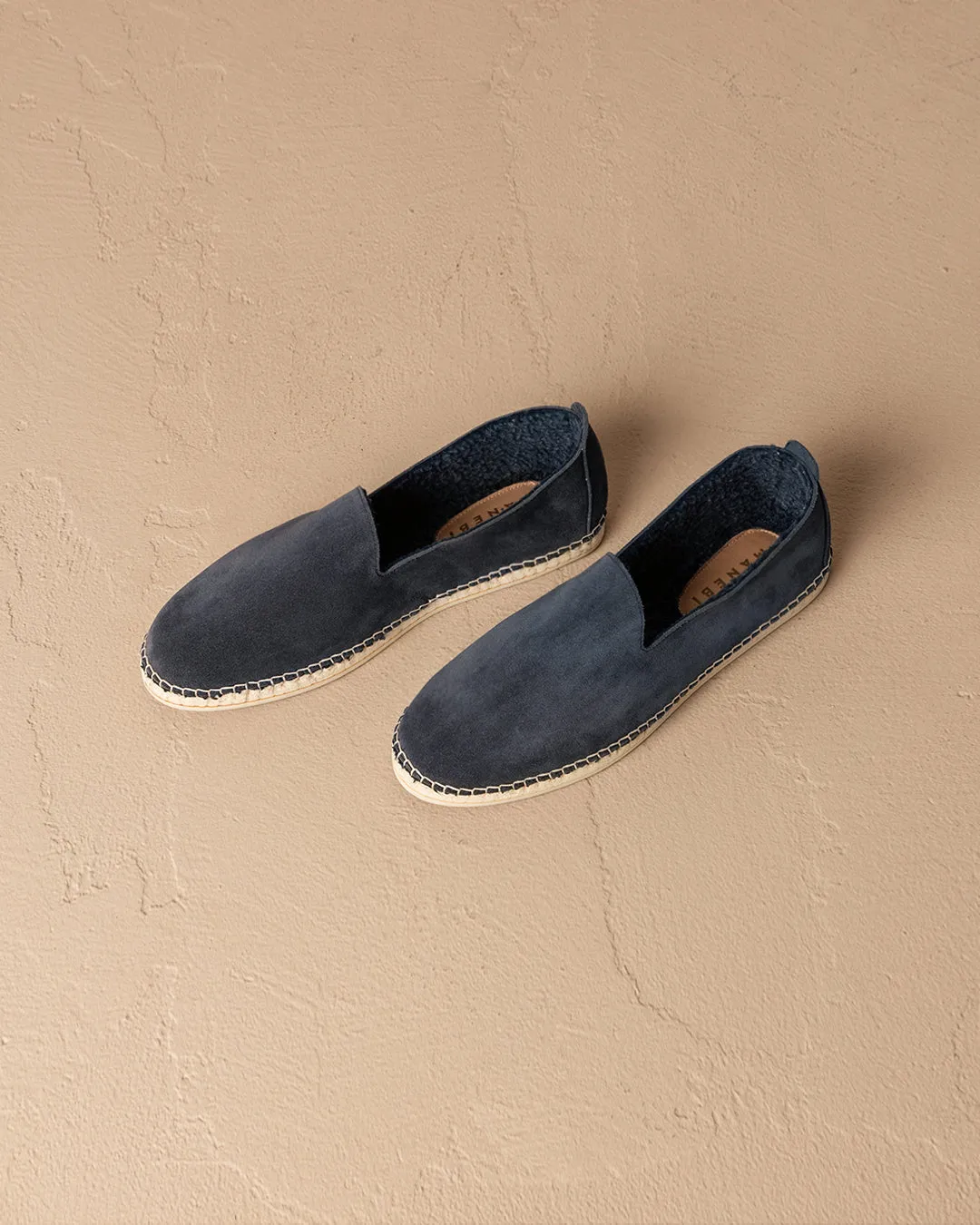 Suede With Faux Fur Flat Espadrilles - K15CF - Cortina Patriot Blue