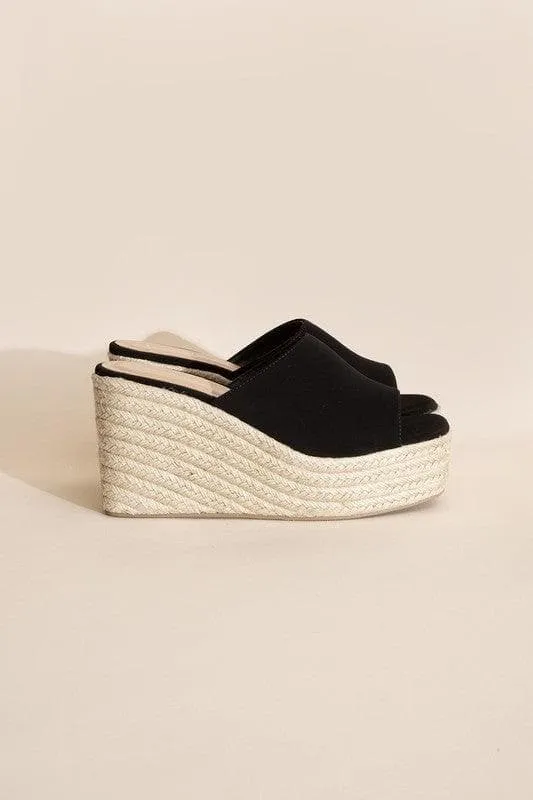 Top Guy Footwear Webster 20 Platform Wedge Slide Heels