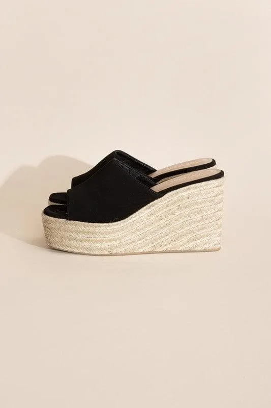 Top Guy Footwear Webster 20 Platform Wedge Slide Heels