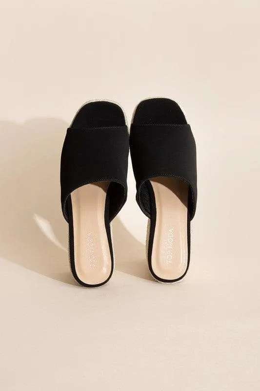 Top Guy Footwear Webster 20 Platform Wedge Slide Heels